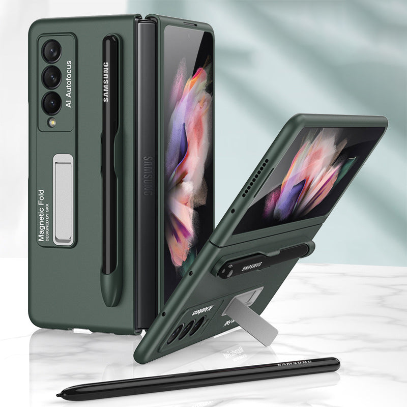 Fashion Kickstand Case Cover With Pen Slot For Samsung Galaxy Z Fold 3